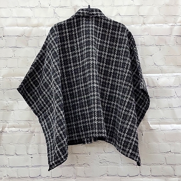 Kimono Wrap Black White Silver Party Evening Topper Jacket XS - Picture 4 of 9